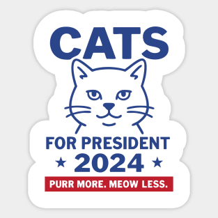 Cats for President 2024 Sticker